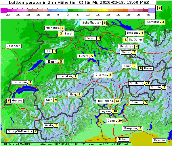 Temperatur, 18. 2. 2026