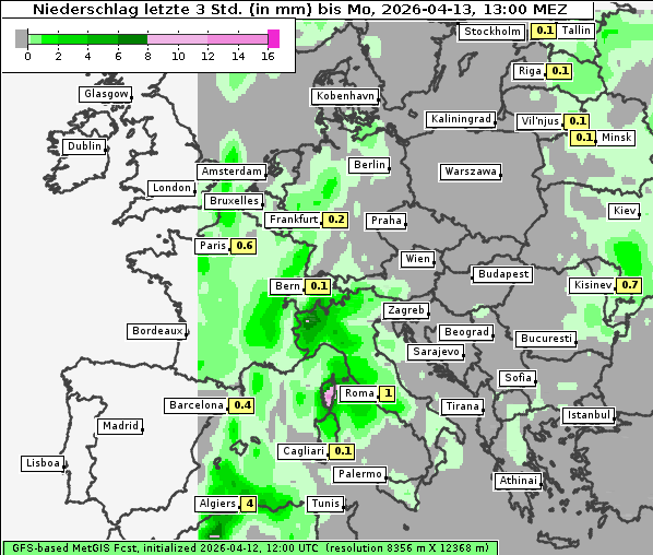 Niederschlag, 13. 4. 2026
