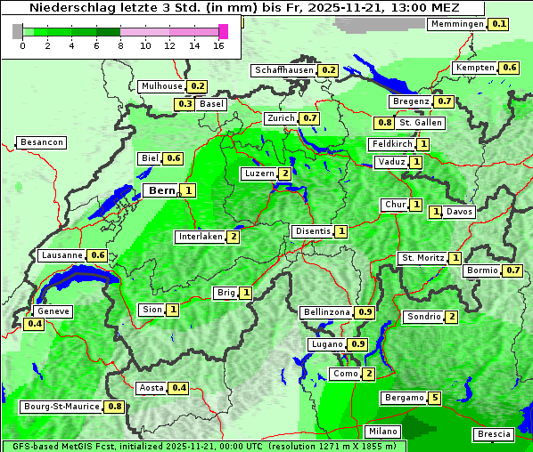 Niederschlag, 21. 11. 2025