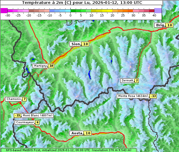 Temperatur, 12. 1. 2026