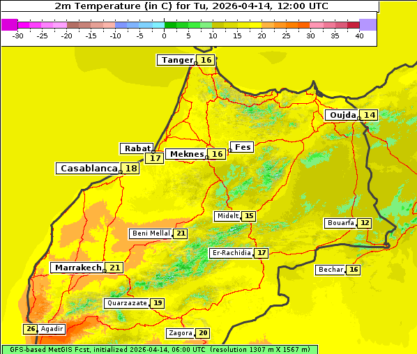 Temperatur, 14. 4. 2026