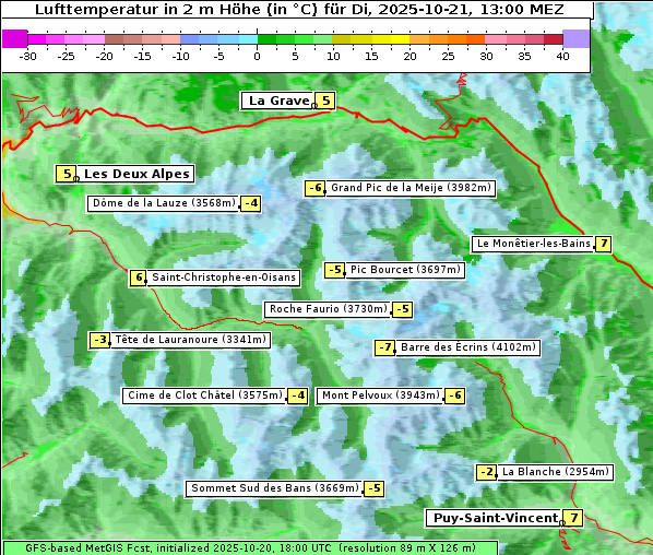 Temperatur, 21. 10. 2025