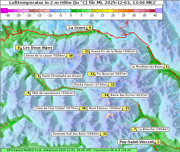 Temperatur, 3. 12. 2025