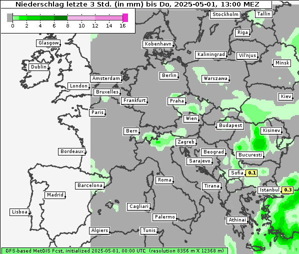 Niederschlag, 1. 5. 2025