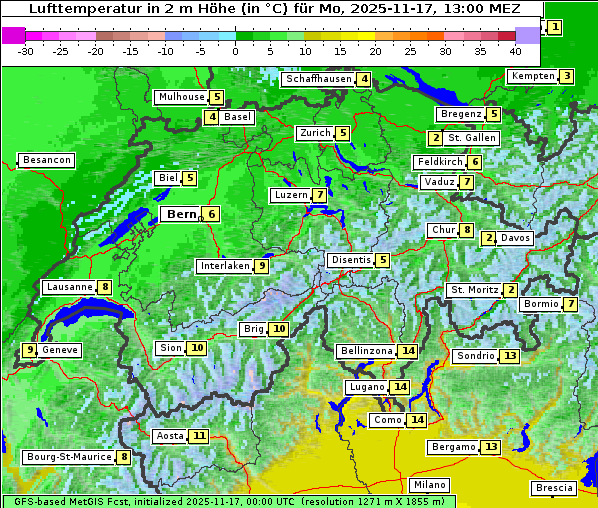 Temperatur, 17. 11. 2025