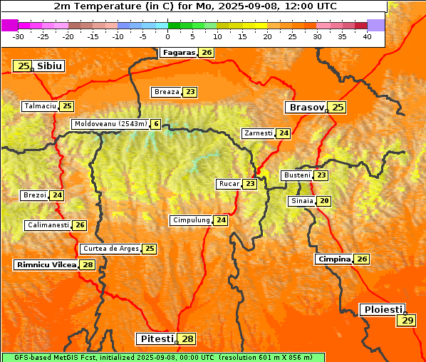 Temperatur, 8. 9. 2025