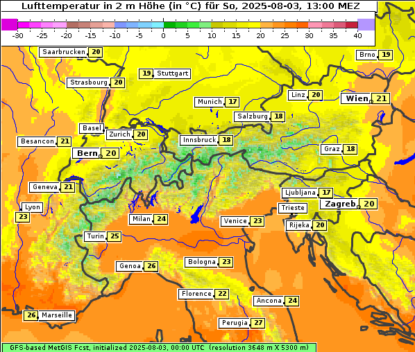 Temperatur, 3. 8. 2025