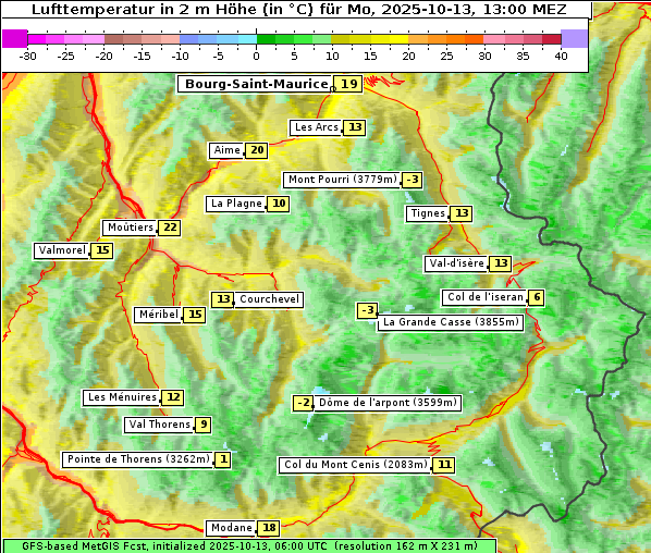Temperatur, 13. 10. 2025