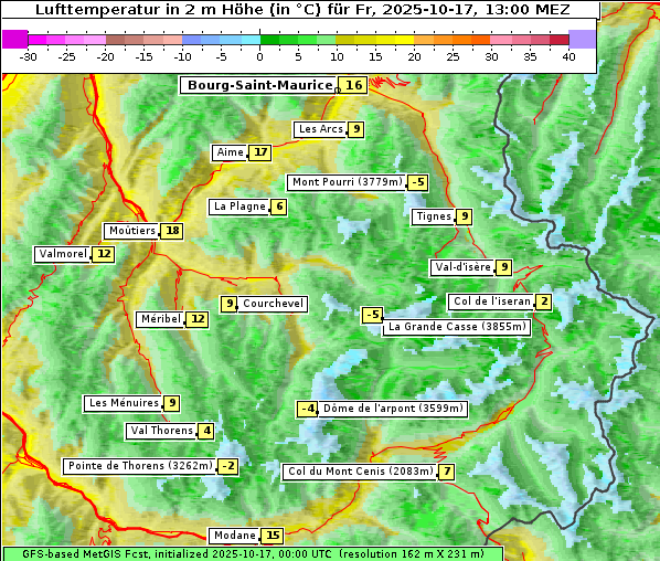 Temperatur, 17. 10. 2025