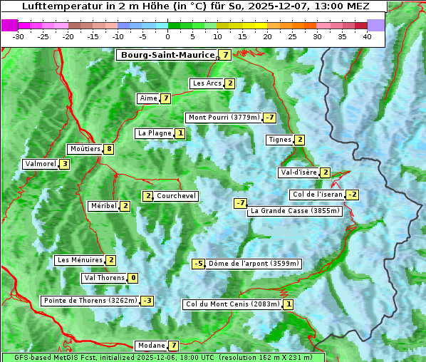 Temperatur, 7. 12. 2025