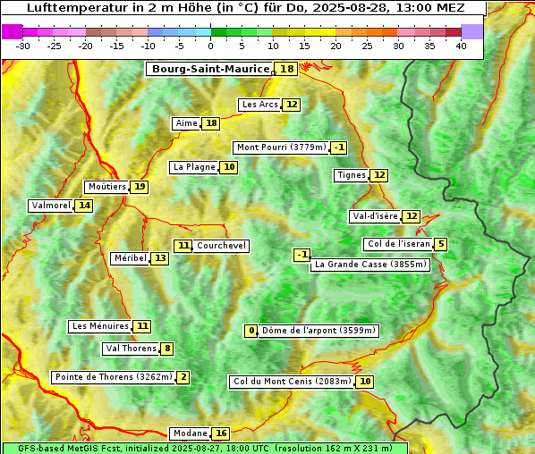 Temperatur, 28. 8. 2025