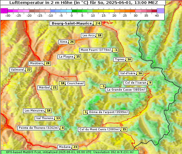 Temperatur, 1. 6. 2025
