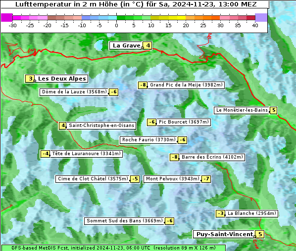 Temperatur, 23. 11. 2024