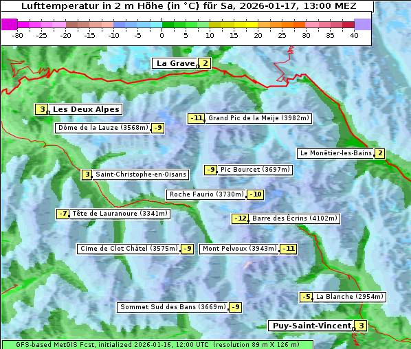 Temperatur, 17. 1. 2026
