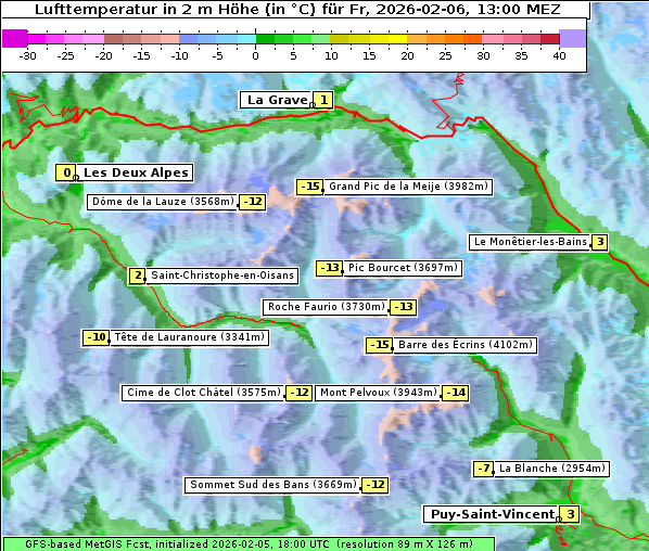 Temperatur, 6. 2. 2026