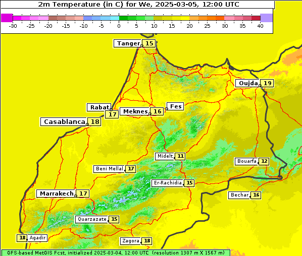 Temperatur, 5. 3. 2025