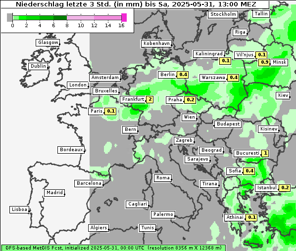 Niederschlag, 31. 5. 2025