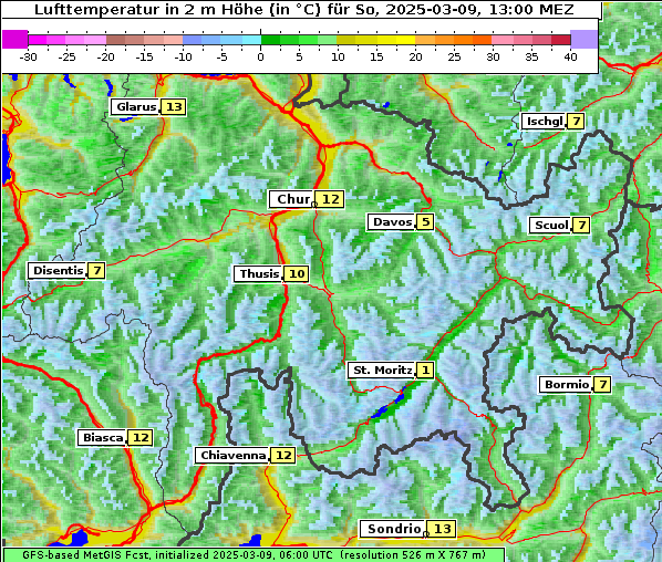 Temperatur, 9. 3. 2025