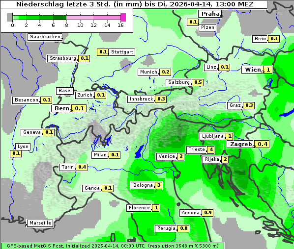 Niederschlag, 14. 4. 2026