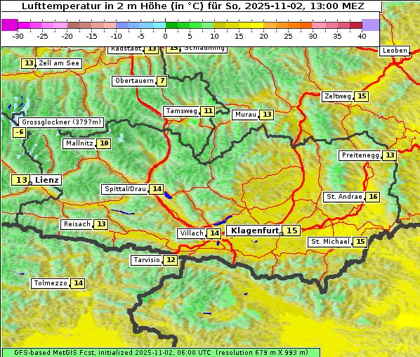 Temperatur, 2. 11. 2025