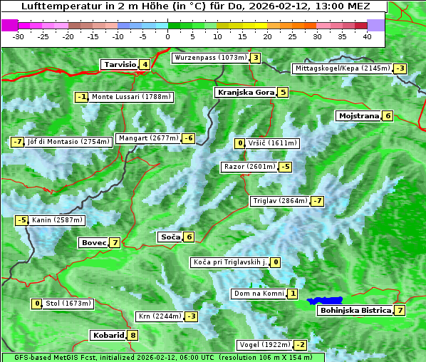 Temperatur, 12. 2. 2026