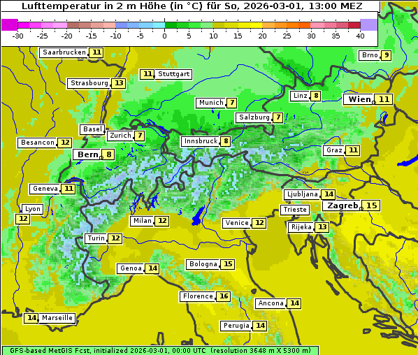 Temperatur, 1. 3. 2026