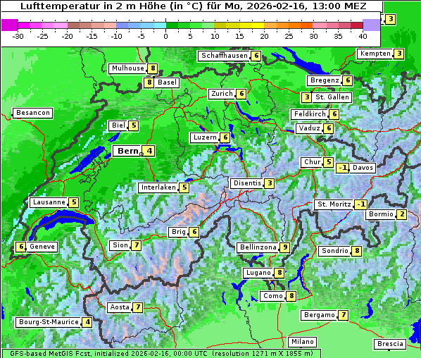 Temperatur, 16. 2. 2026
