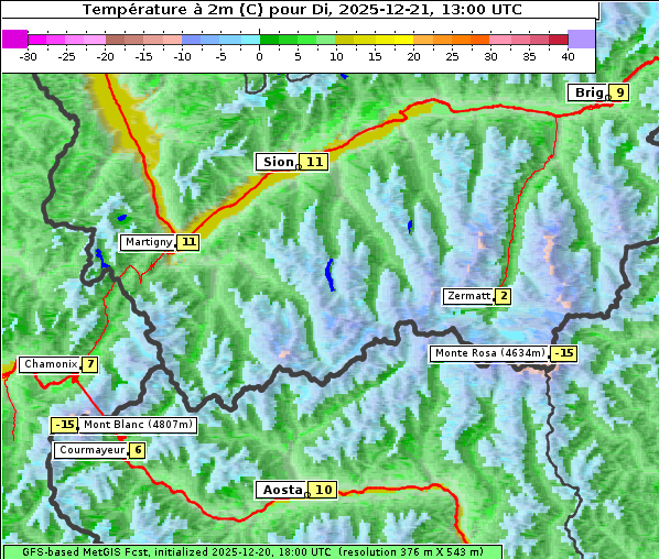 Temperatur, 21. 12. 2025