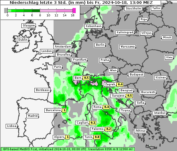 Niederschlag, 18. 10. 2024