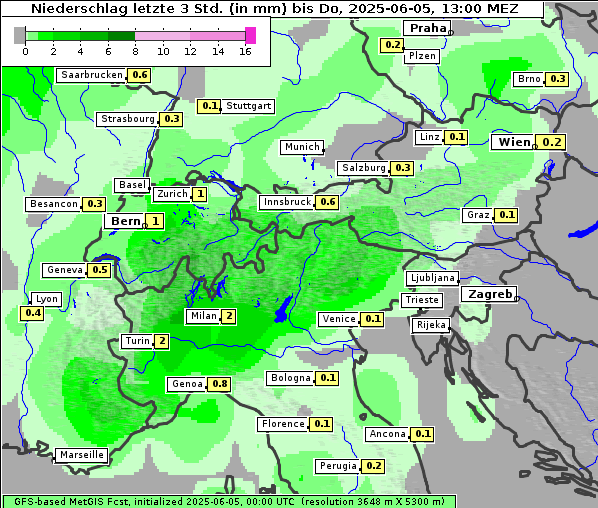 Niederschlag, 5. 6. 2025