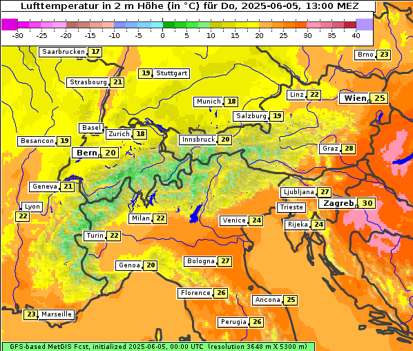 Temperatur, 5. 6. 2025