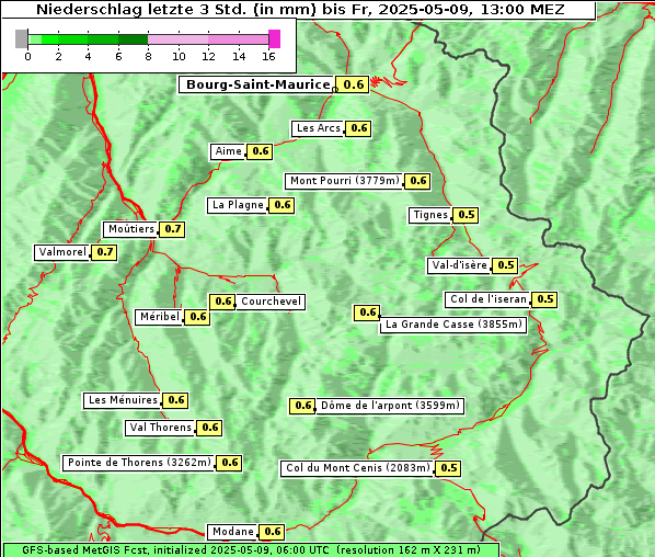 Niederschlag, 9. 5. 2025