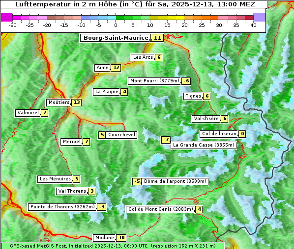 Temperatur, 13. 12. 2025