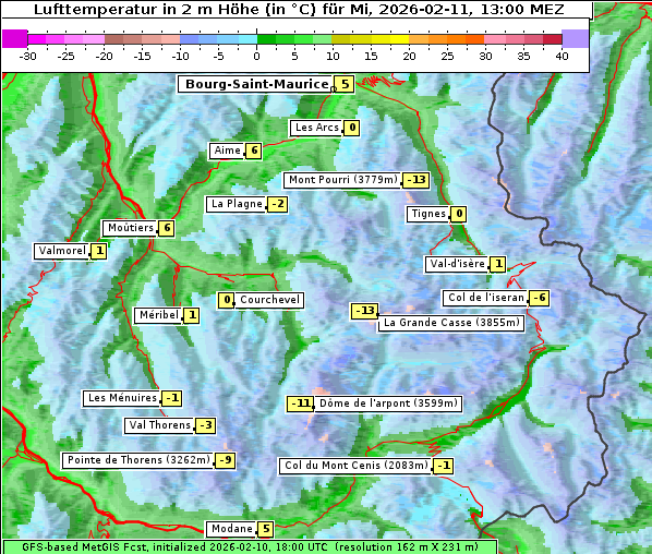 Temperatur, 11. 2. 2026