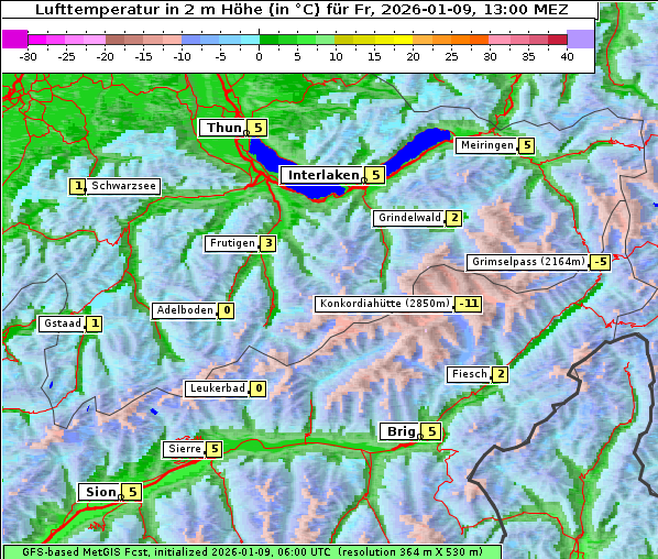 Temperatur, 9. 1. 2026
