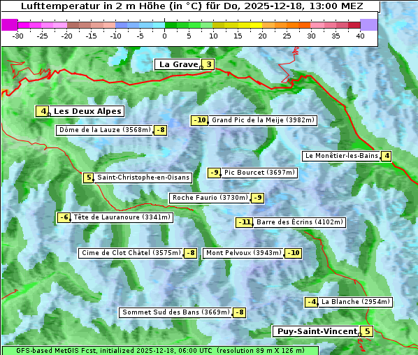 Temperatur, 18. 12. 2025