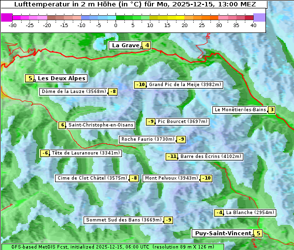 Temperatur, 15. 12. 2025