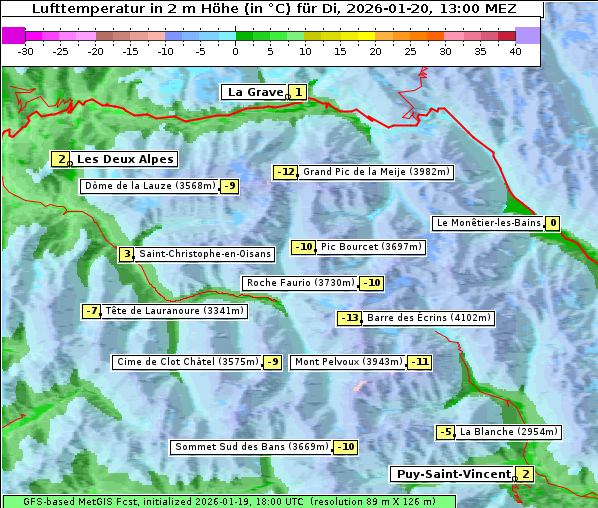 Temperatur, 20. 1. 2026