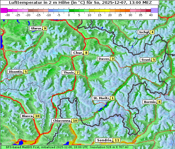 Temperatur, 7. 12. 2025