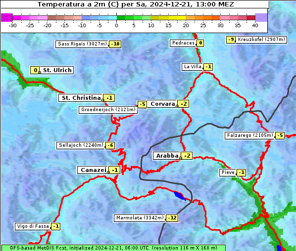 Temperatur, 21. 12. 2024