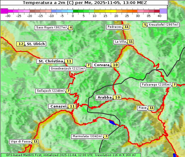 Temperatur, 5. 11. 2025
