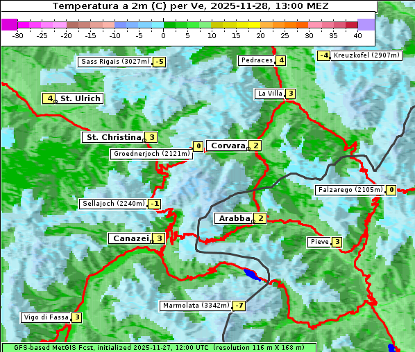 Temperatur, 28. 11. 2025