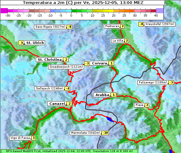 Temperatur, 5. 12. 2025