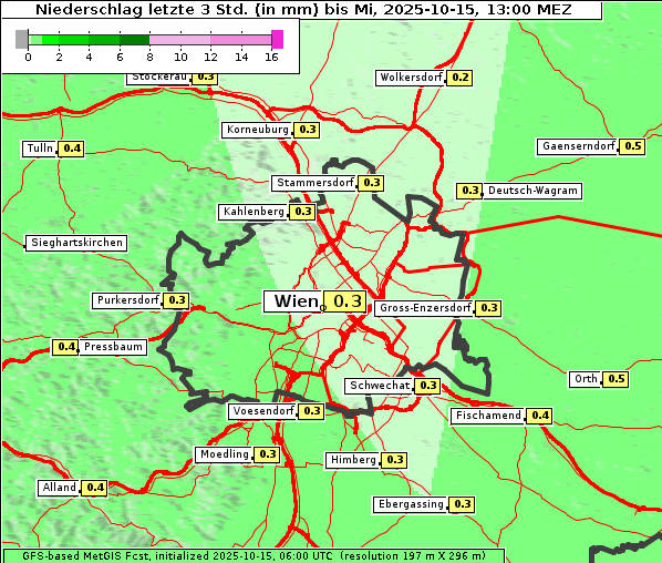 Niederschlag, 15. 10. 2025
