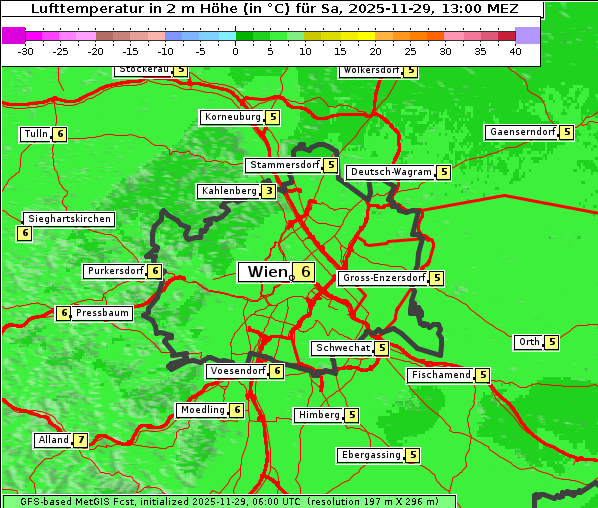 Temperatur, 29. 11. 2025