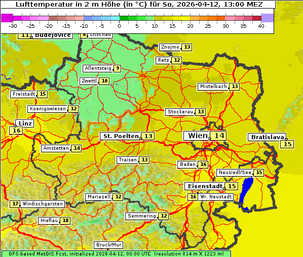 Temperatur, 12. 4. 2026
