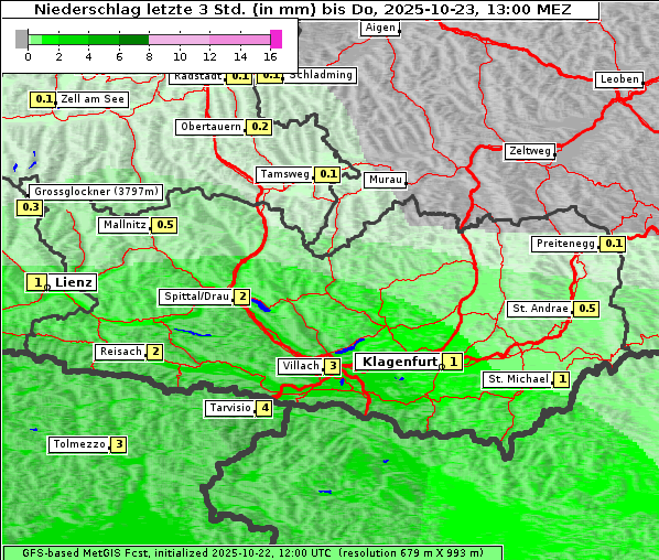 Niederschlag, 23. 10. 2025