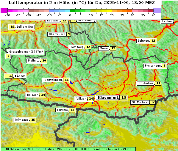 Temperatur, 6. 11. 2025