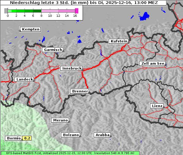 Niederschlag, 16. 12. 2025