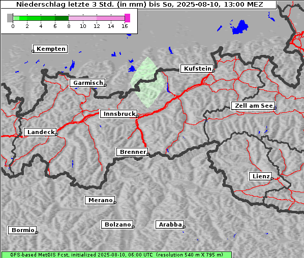 Niederschlag, 10. 8. 2025